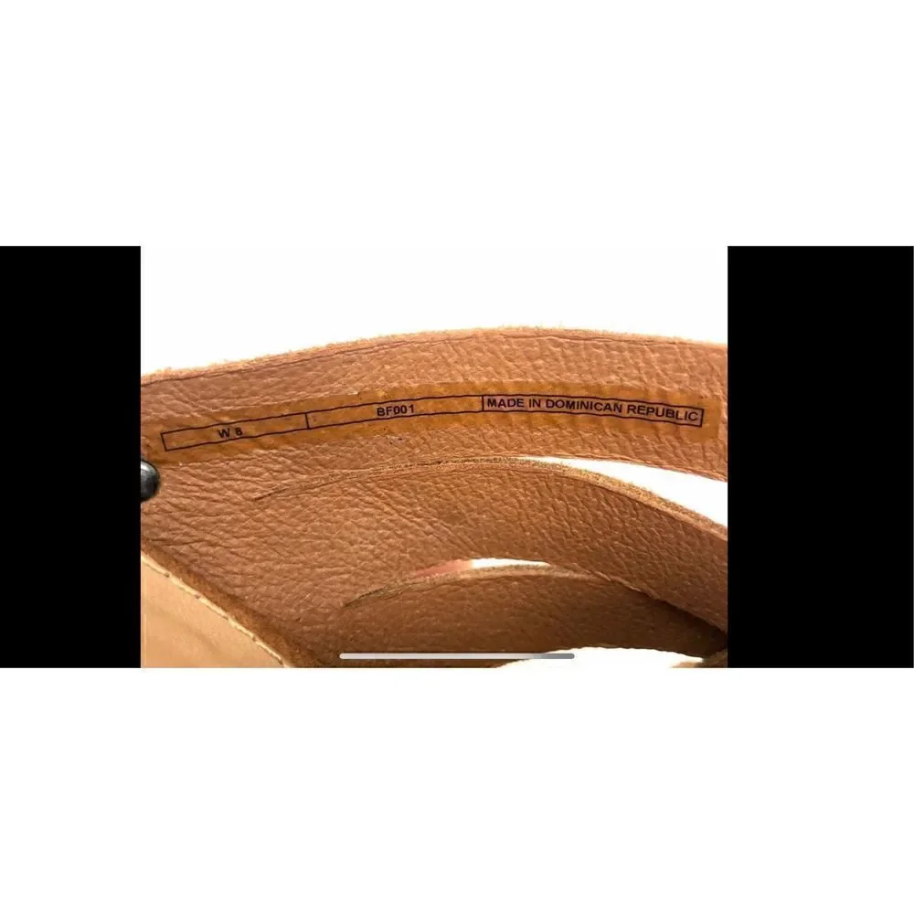 UGG Marta chestnut cork, slip on wedges, size 8W soft suede with woven straps al